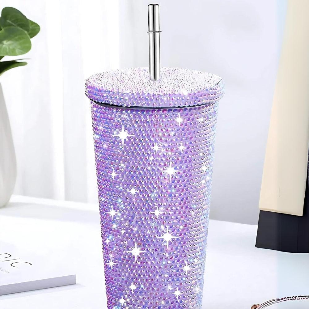 Coffee Tumbler 500ml Rhinestone Straw Tumbler
